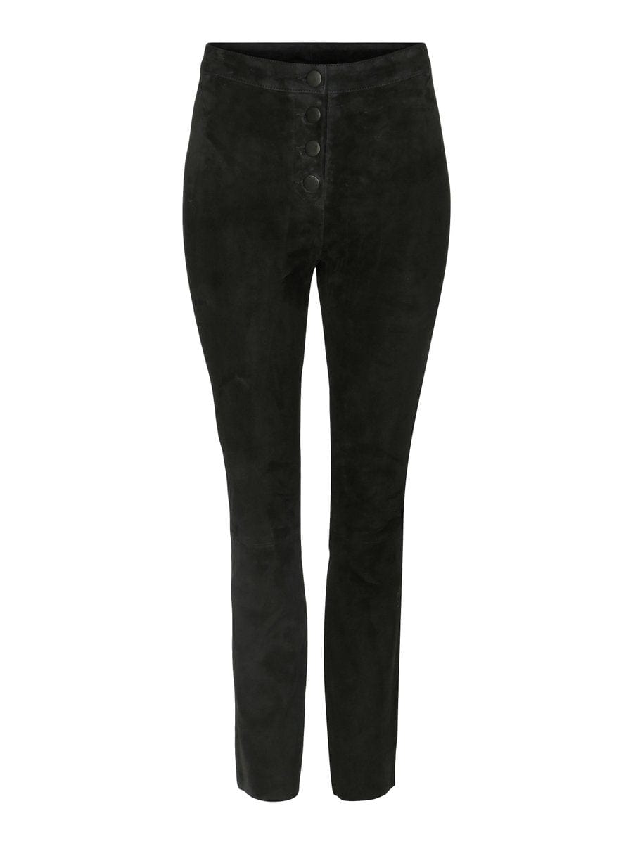ella&il Bukser & jeans EMMY SUEDE PANTS BLACK