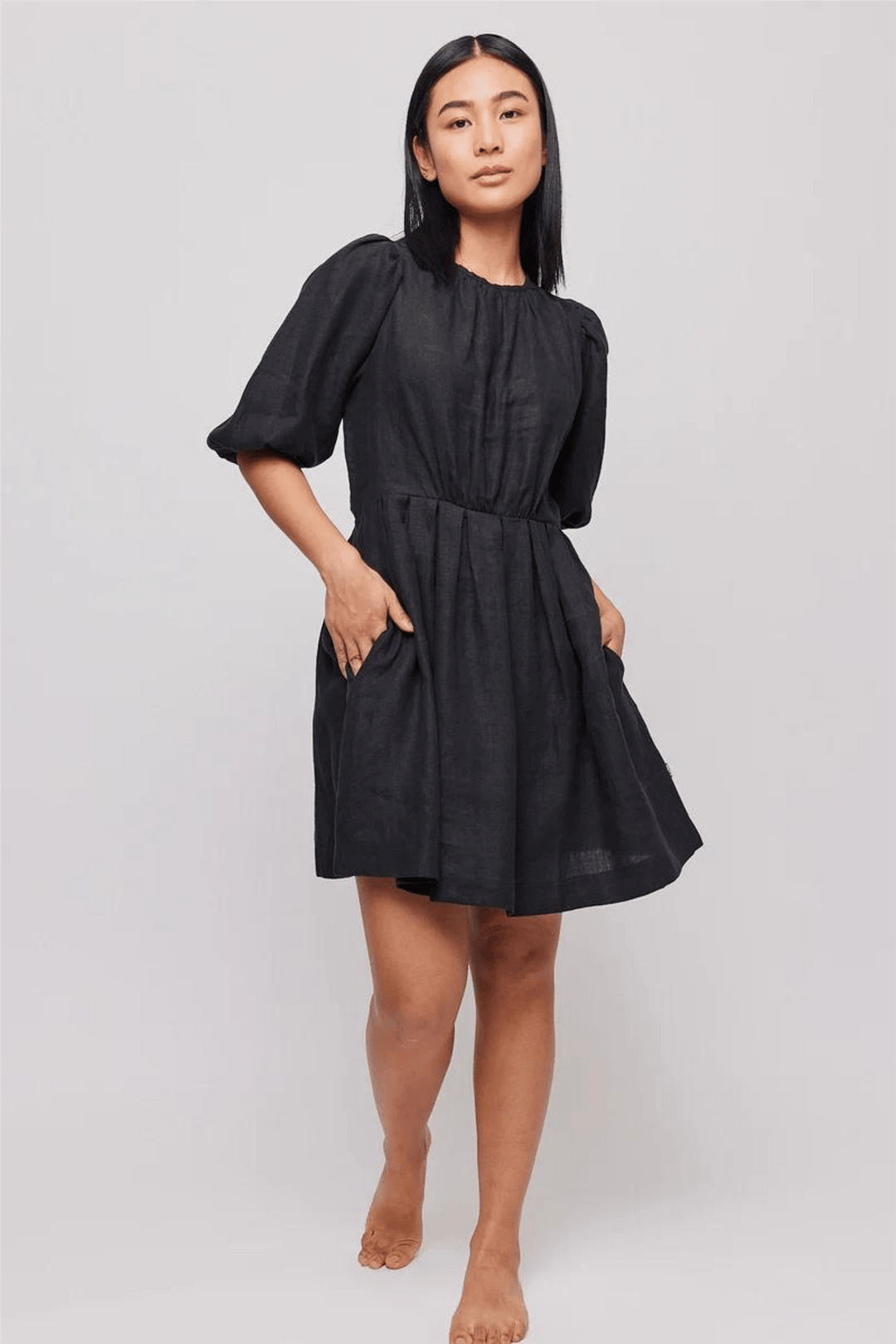 Ella & il Kjoler & jumpsuits Eli Linen Dress White