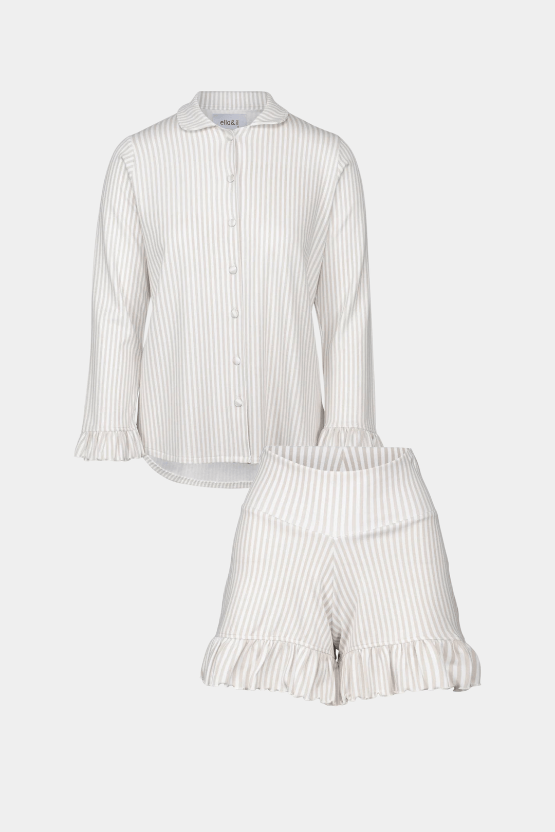 Ella & il Nattøy & undertøy MARNA PYSJ SET STRIPED BEIGE