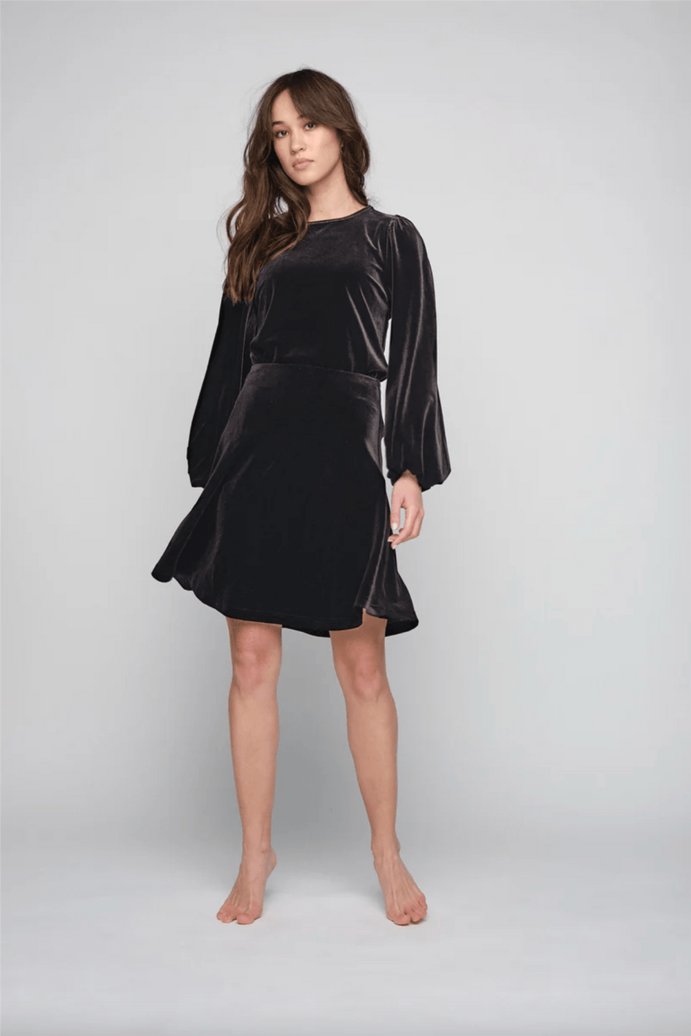 Ella & il Skjørt Hanami Velour Skirt Black
