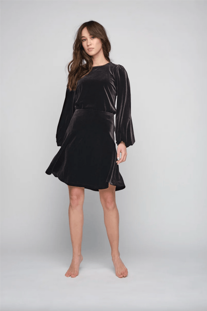 Ella & il Skjørt Hanami Velour Skirt Black