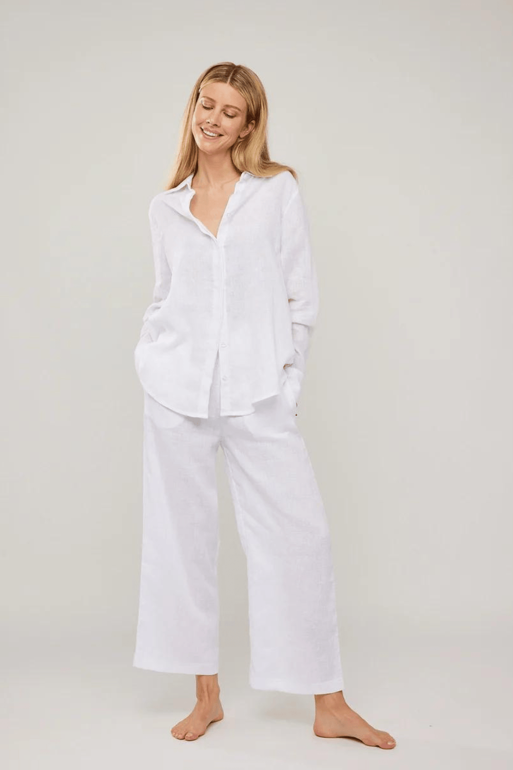 Ella & il Skjorte Livia Linen Shirt White