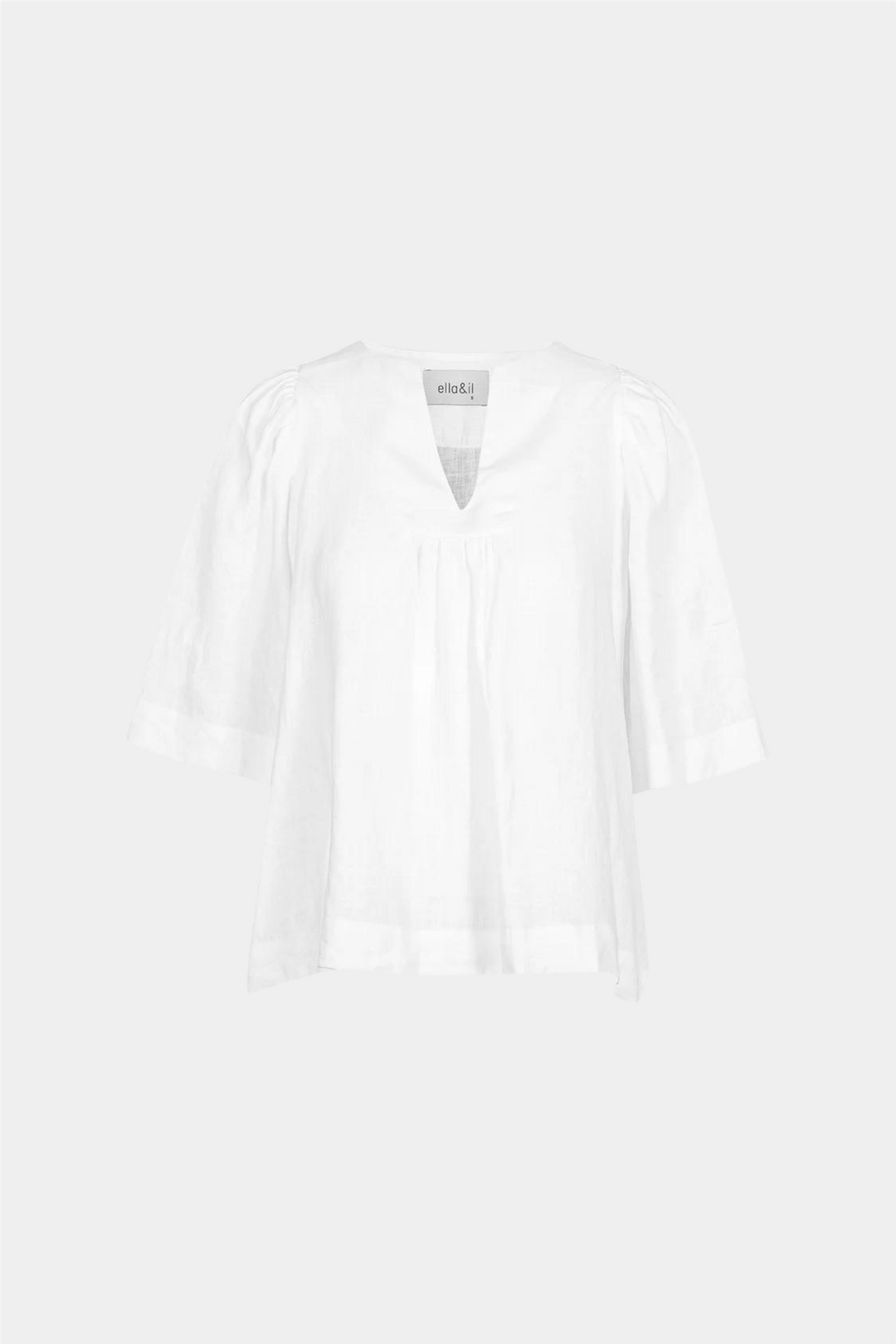 Ella & il Topp Ellie Linen Top White