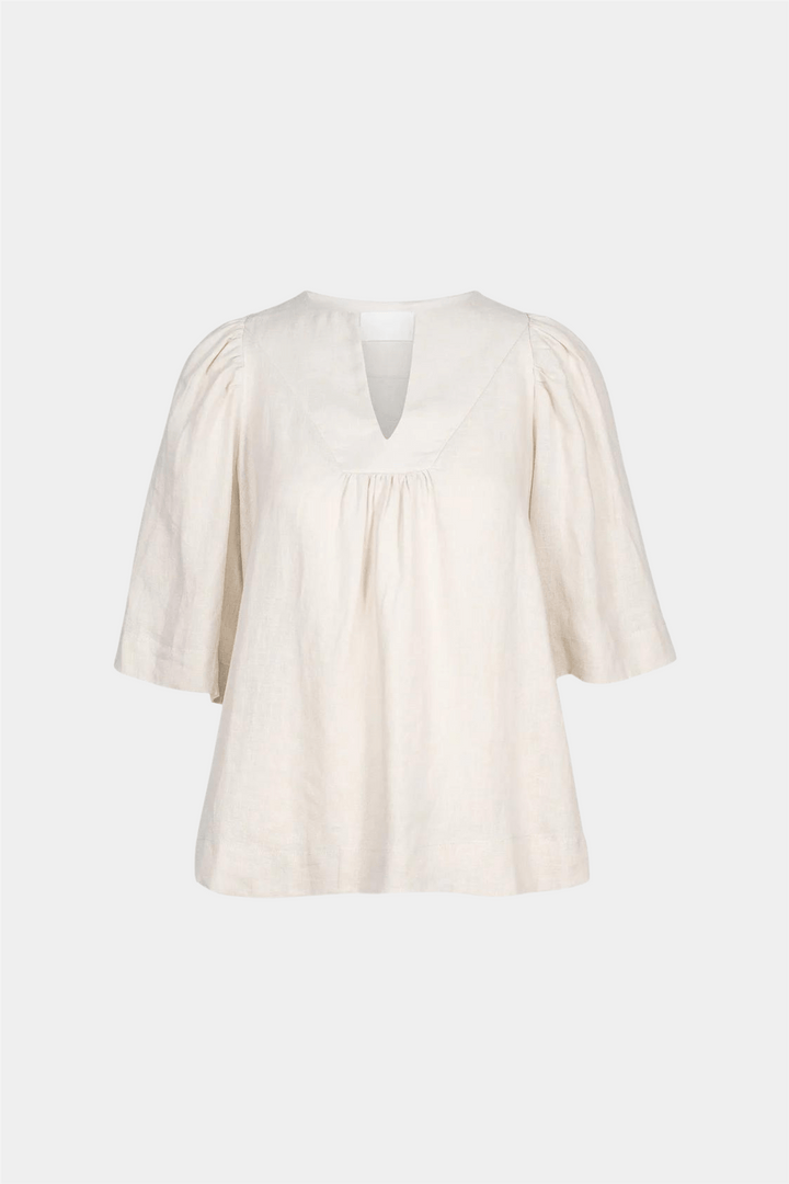 ella&il Topper & t-skjorter Ellie Linen Top Beige