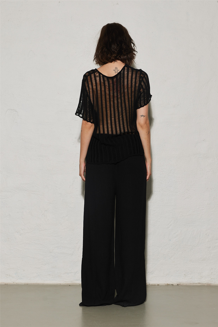 Envelope1976 Topper & t-skjorter Destiny Crochet Top Black