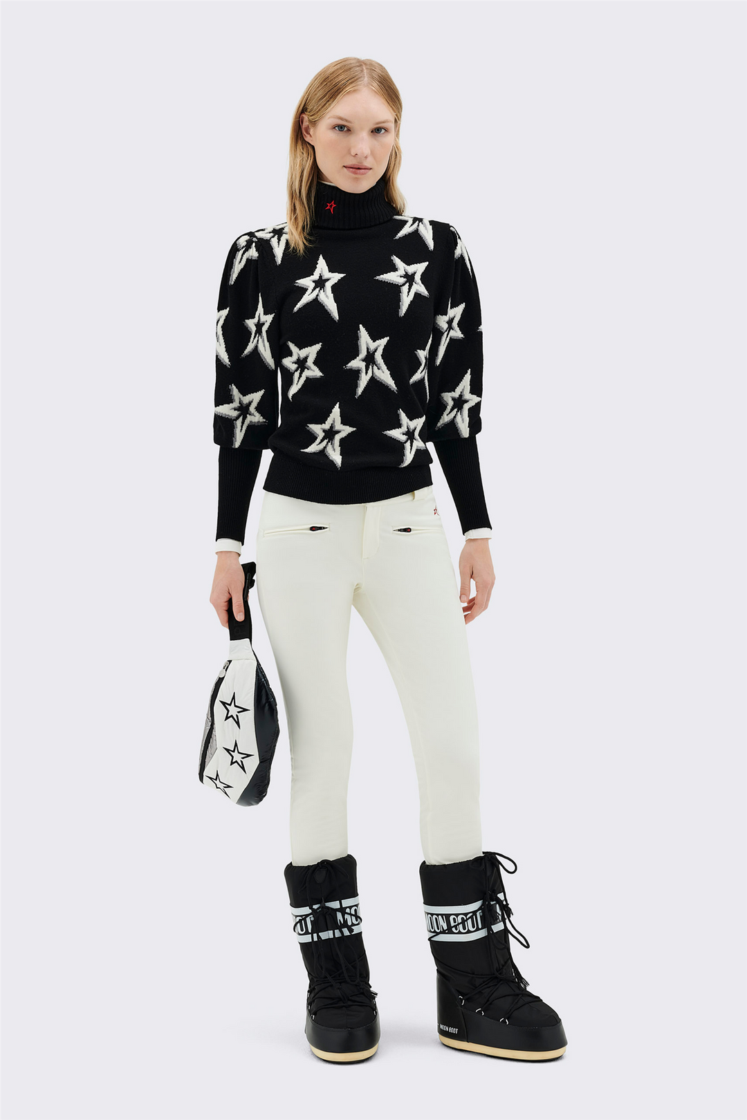 Stardust Balloon Sleeve Sweater Black Star Dust