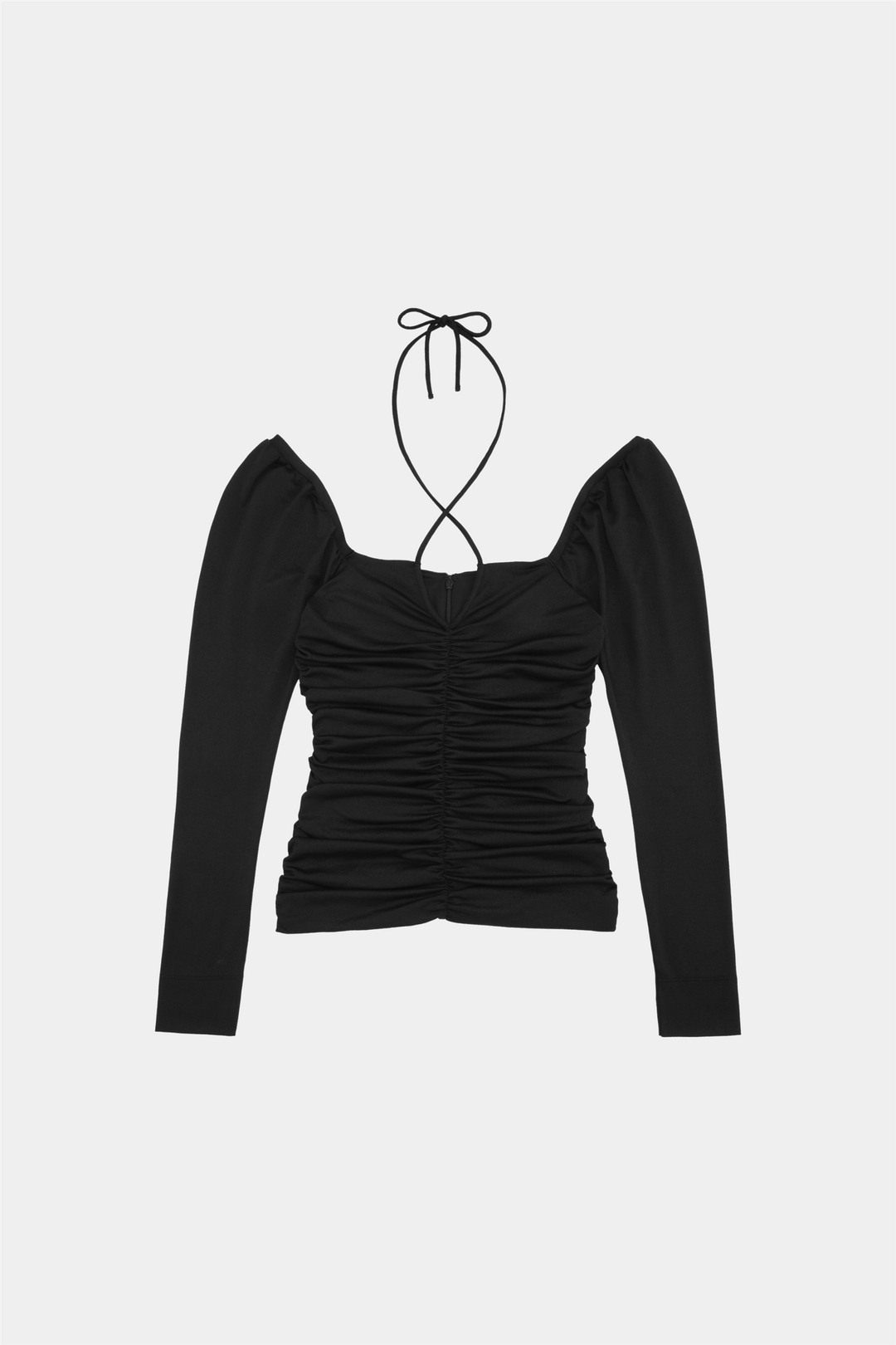 Ganni Bluser & Skjorter Shiny Crepe Jersey Ruched Blouse
