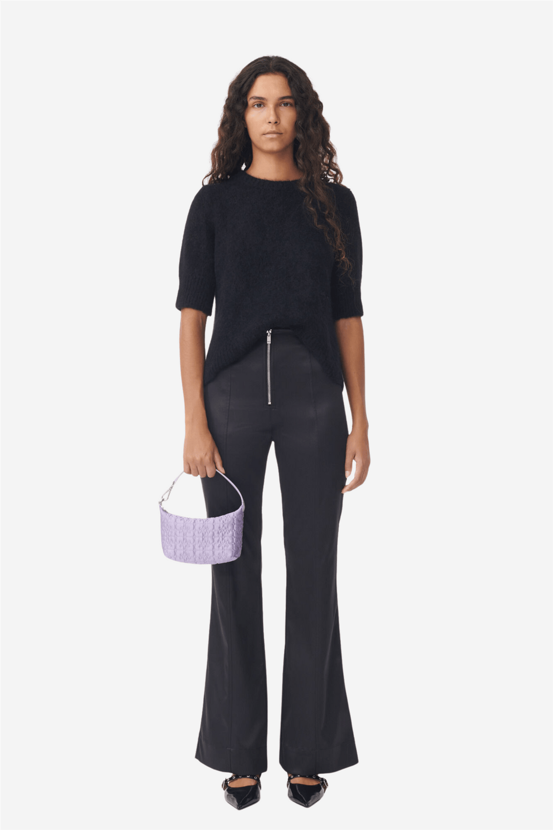 Ganni Bukser & jeans Double Satin Flared Pants Black