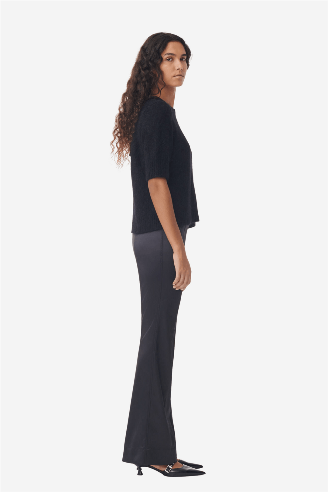 Ganni Bukser & jeans Double Satin Flared Pants Black