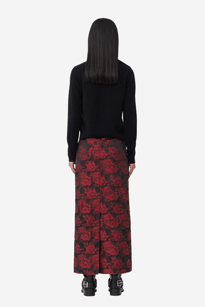 Ganni Genser & Cardigan Cashmere Mix O-Neck Pullover - Solid Black