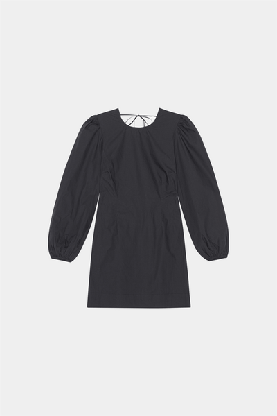 cotton poplin open back shirt dress Cotton Poplin Midi Shirt Dress with Open Back