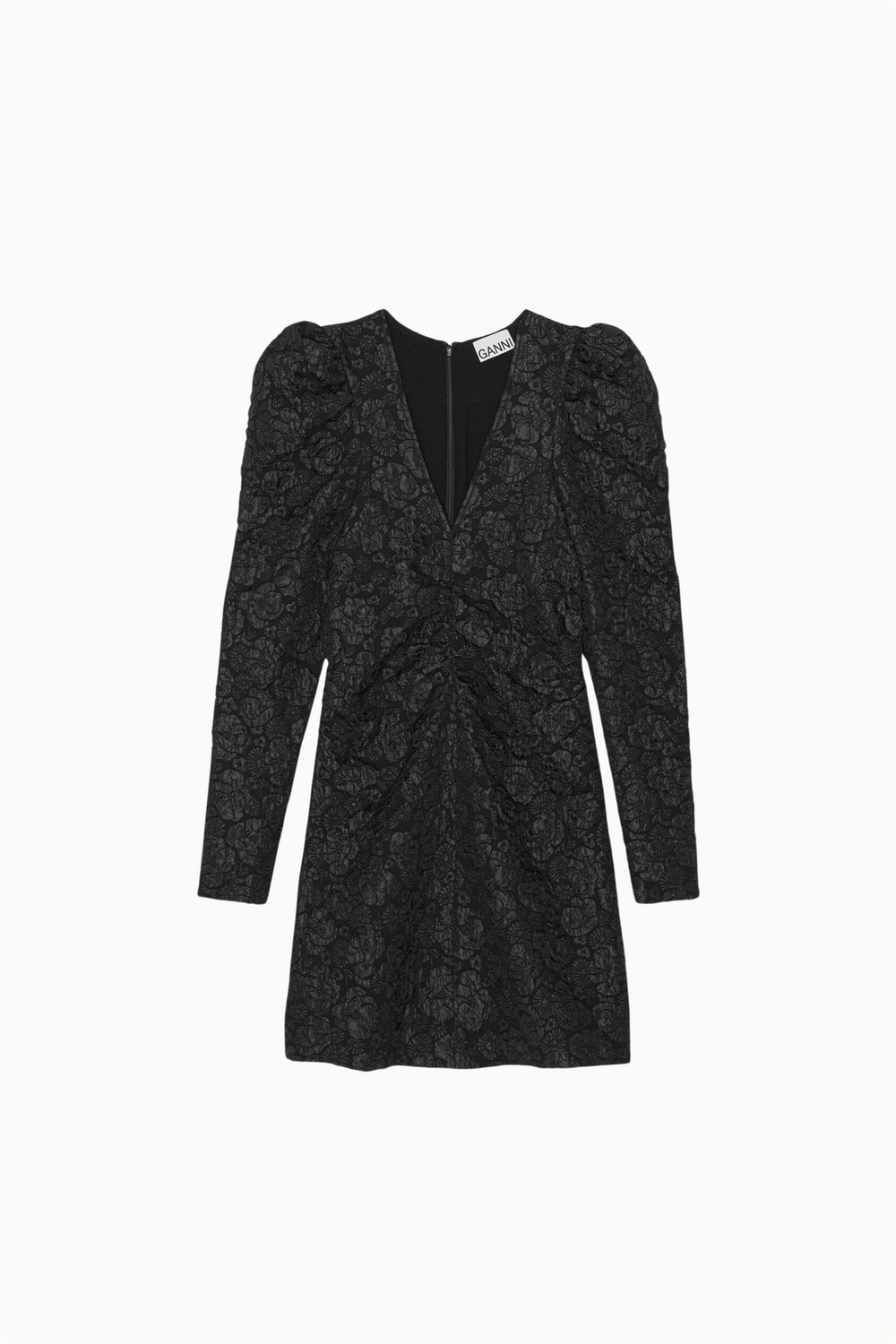 Ganni Kjoler & jumpsuits Stretch Jacquard V-neck Mini Dress