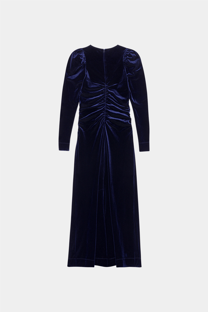 Ganni Kjoler & jumpsuits Velvet Jersey Gathered Long Dress