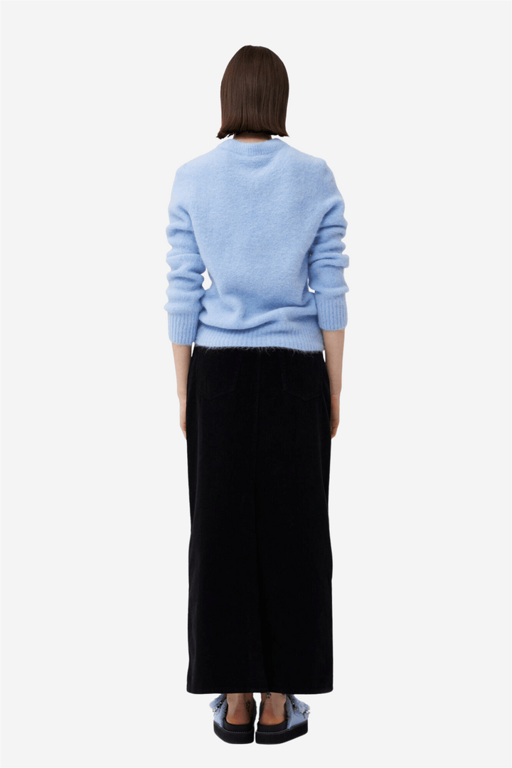 Ganni Skjørt Washed Corduroy Long Skirt Black