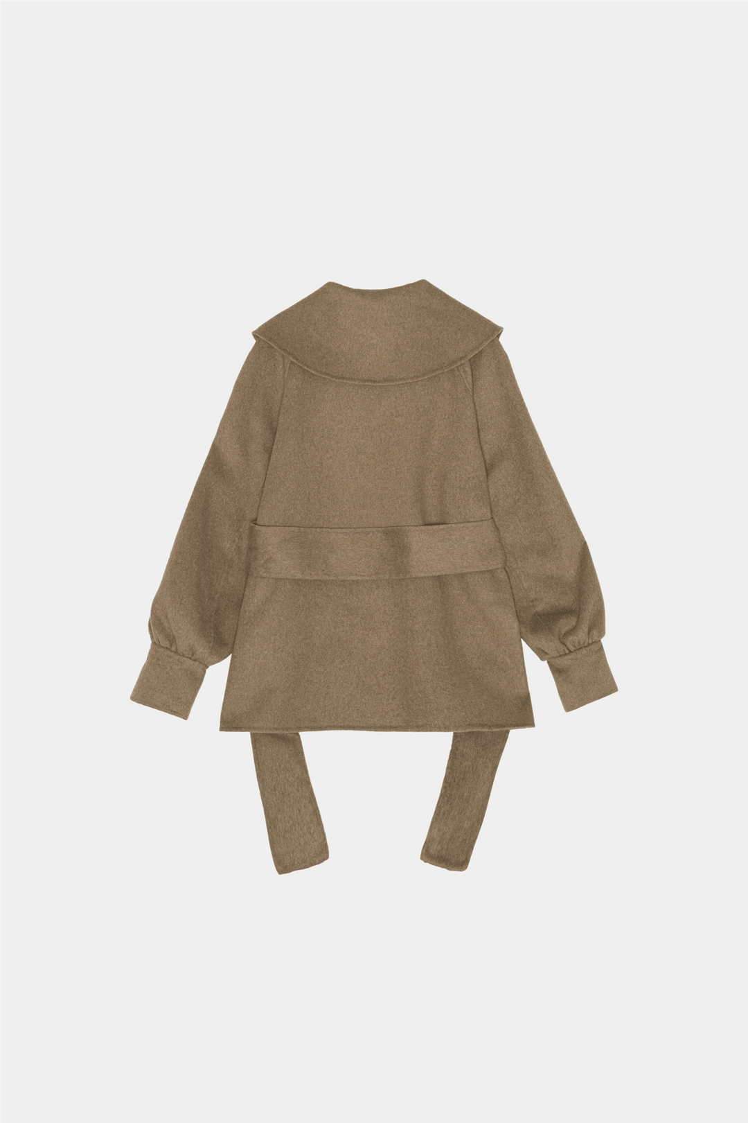 Ganni Yttertøy Wool Big Collar Belt Jacket Petrified Oak
