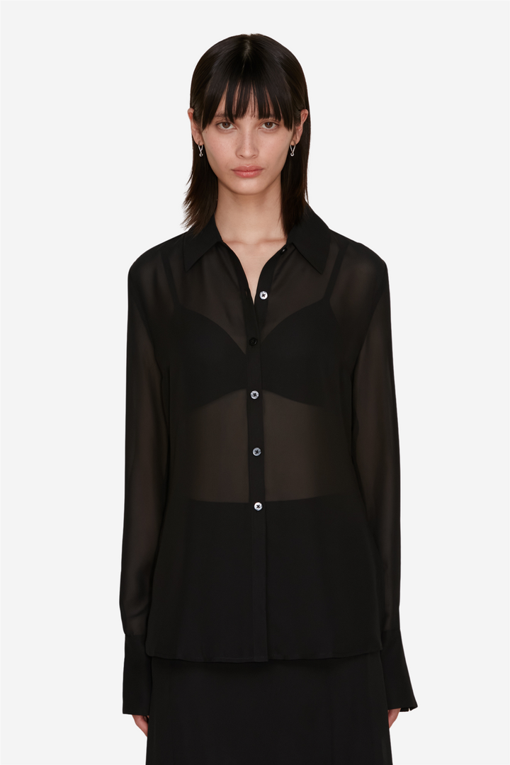 Holzweiler Bluser & Skjorter Youbin Chiffon Shirt Black