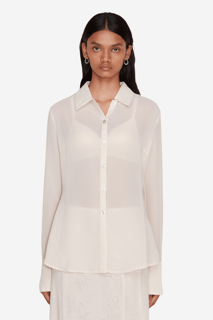 Holzweiler Bluser & Skjorter Youbin Chiffon Shirt Ecru