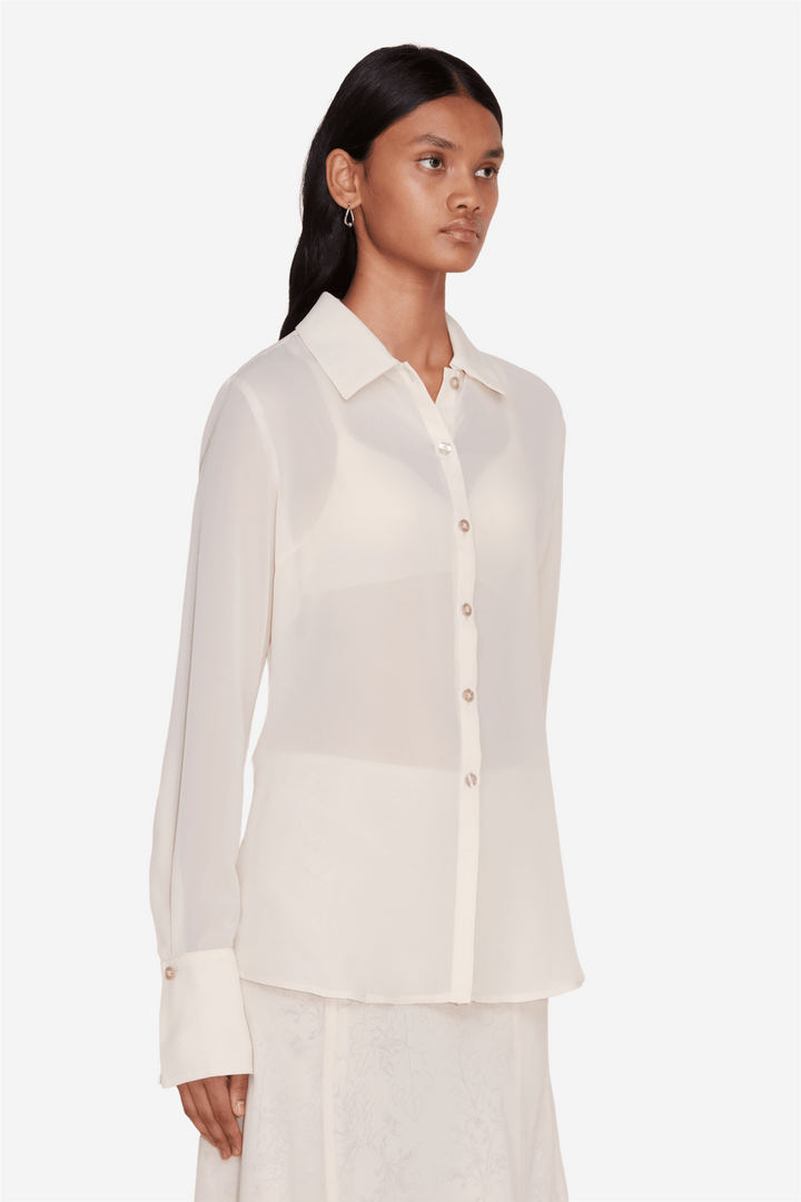 Holzweiler Bluser & Skjorter Youbin Chiffon Shirt Ecru