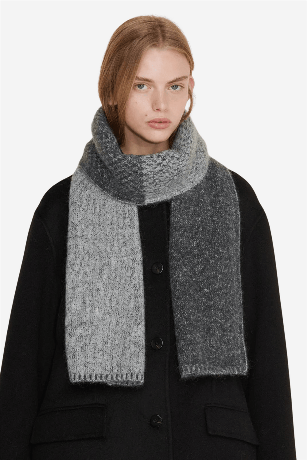 Holzweiler Tilbehør Tine Knit Scarf Dk. Grey Mix