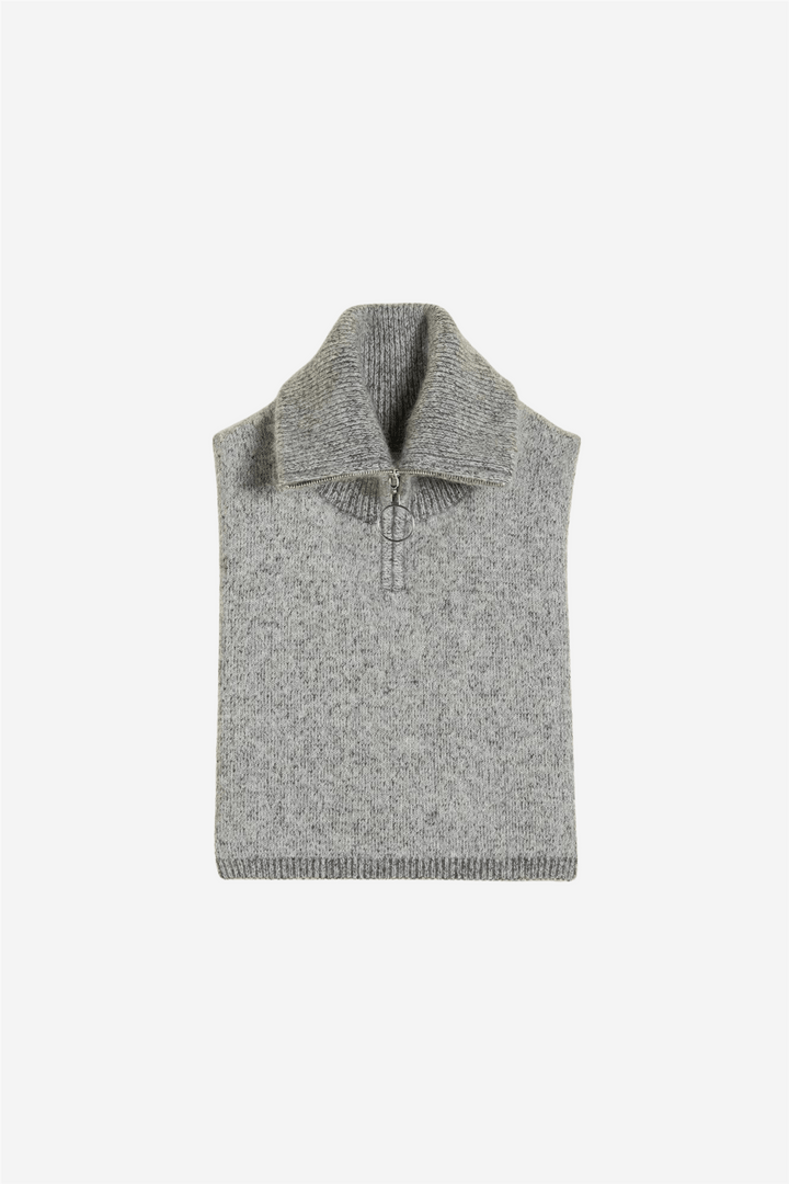 Holzweiler Tilbehør Tine Knit Zip Bib Dk. Grey Mix