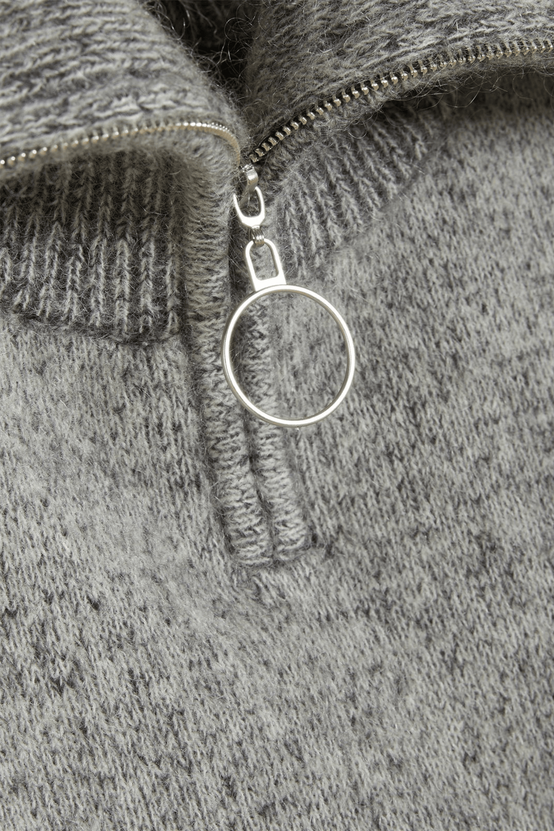 Holzweiler Tilbehør Tine Knit Zip Bib Dk. Grey Mix