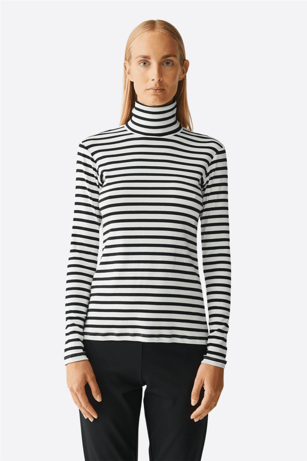 Julie Josephine Genser & Cardigan Camilla Polo B&W Stripe
