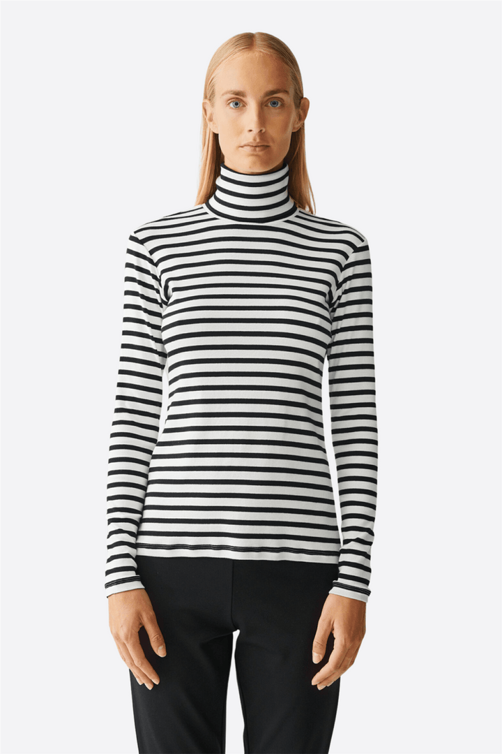 Julie Josephine Genser & Cardigan Camilla Polo B&W Stripe