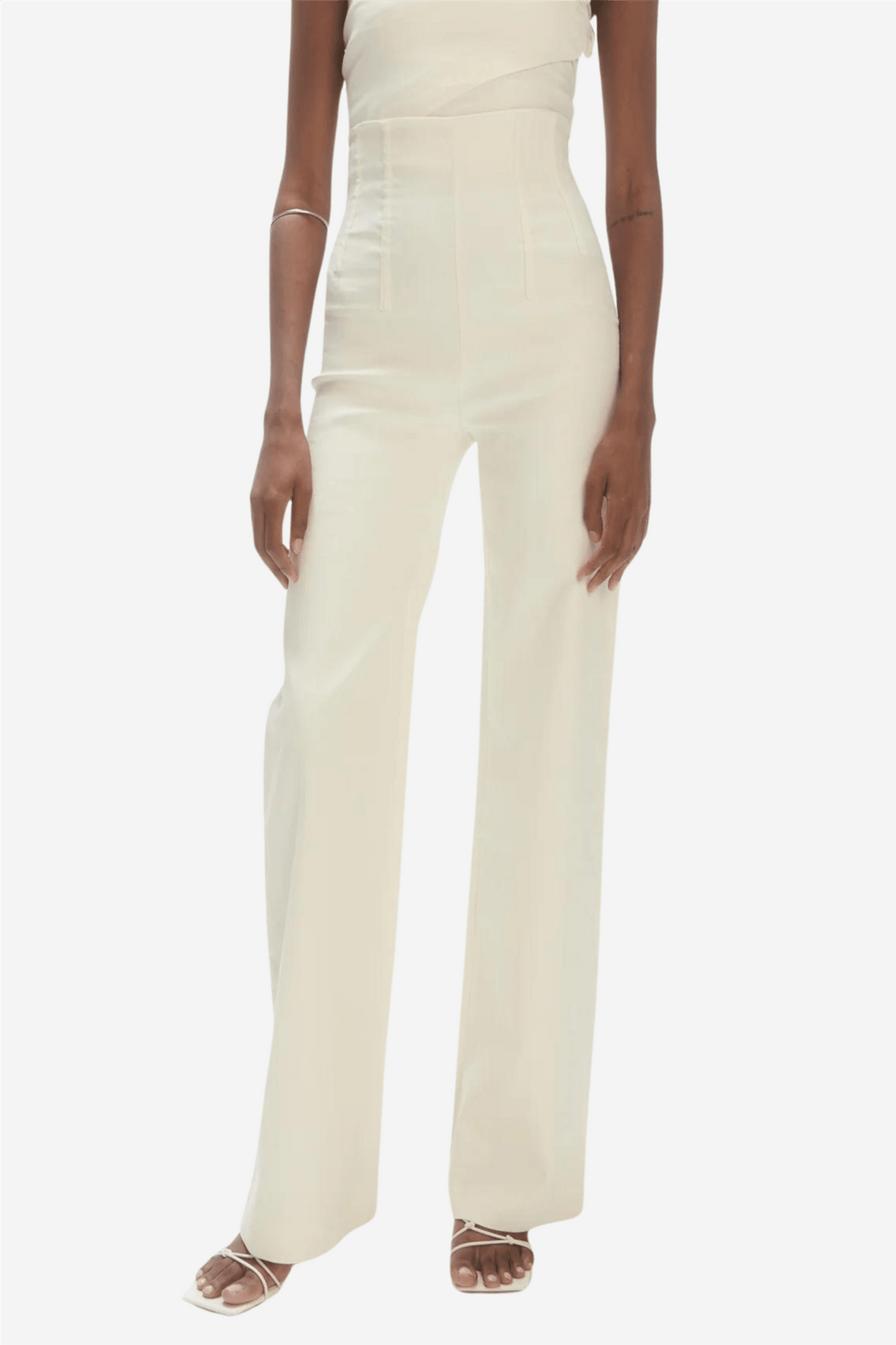 Les Coyotes De Paris Bukser & jeans Super High Waist Trousers Off-White