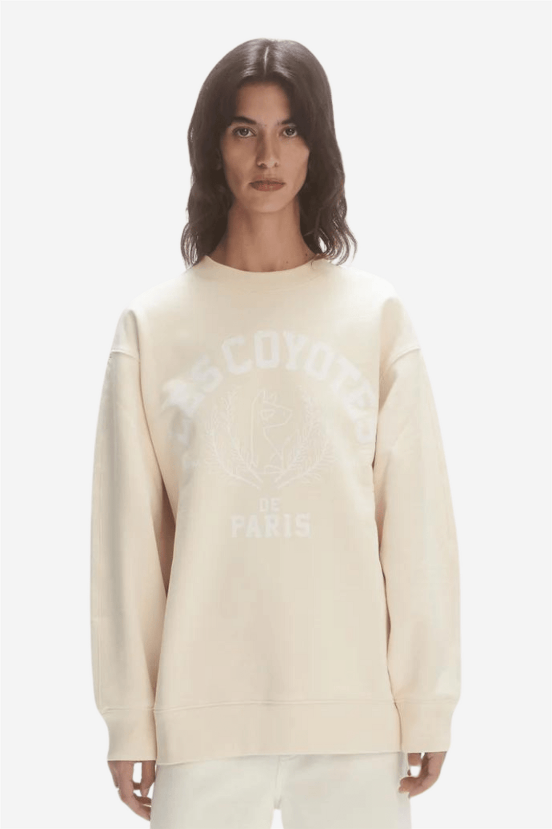 Les Coyotes De Paris Genser & Cardigan Mascot Logo Sweatshirt Cream