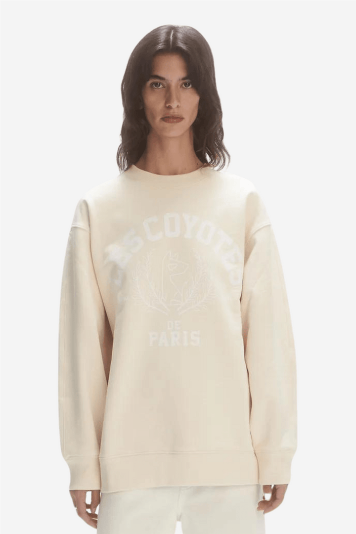Les Coyotes De Paris Genser & Cardigan Mascot Logo Sweatshirt Cream