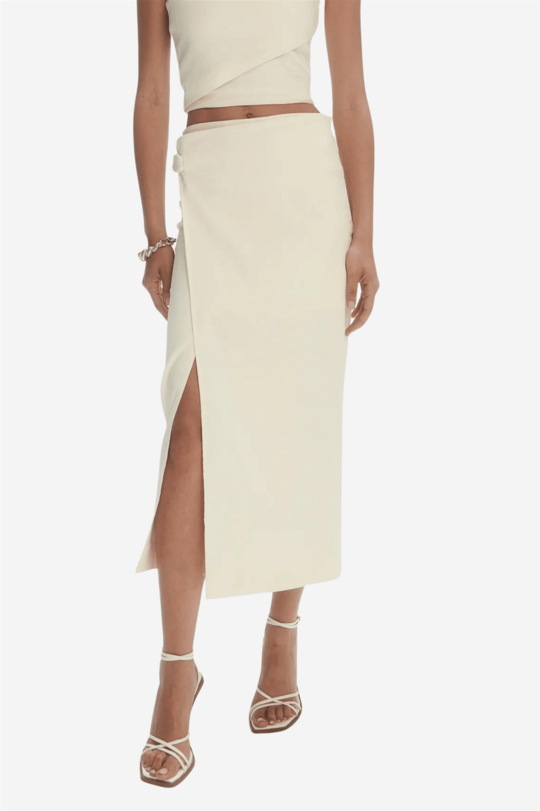 Les Coyotes De Paris Skjørt Overlap Skirt Off-White