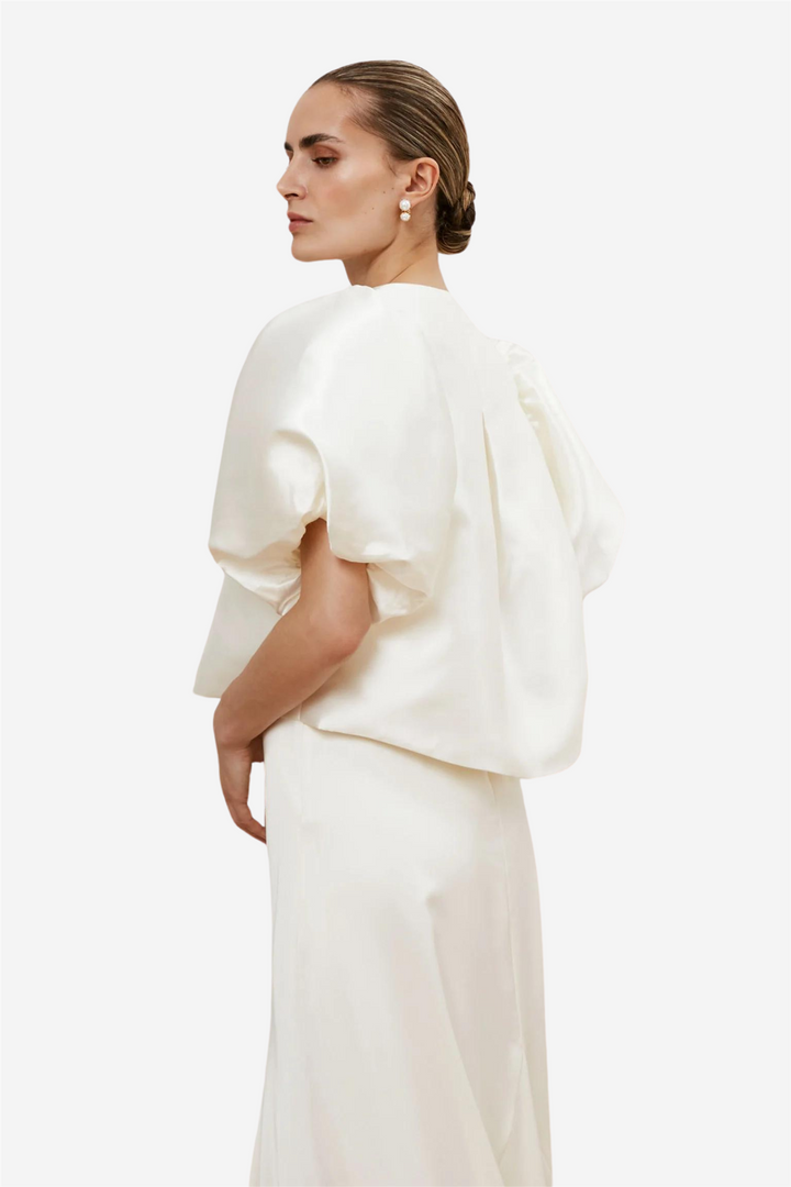 Malina Bluser & Skjorter Cleo Pouf Sleeve Blouse Ivory