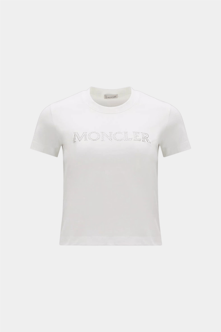 Moncler Topper & t-skjorter Crystal Logo T-Shirt Off White