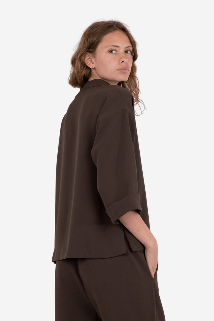 Neo Noir Bluser & Skjorter Luma Crepe Blouse Brown