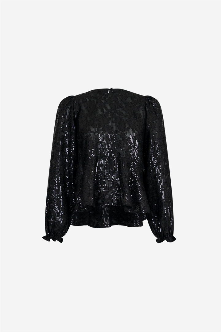 Neo Noir Bluser & Skjorter Rizzo Sequins Blouse Black