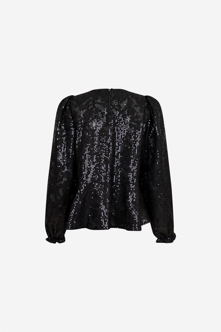 Neo Noir Bluser & Skjorter Rizzo Sequins Blouse Black