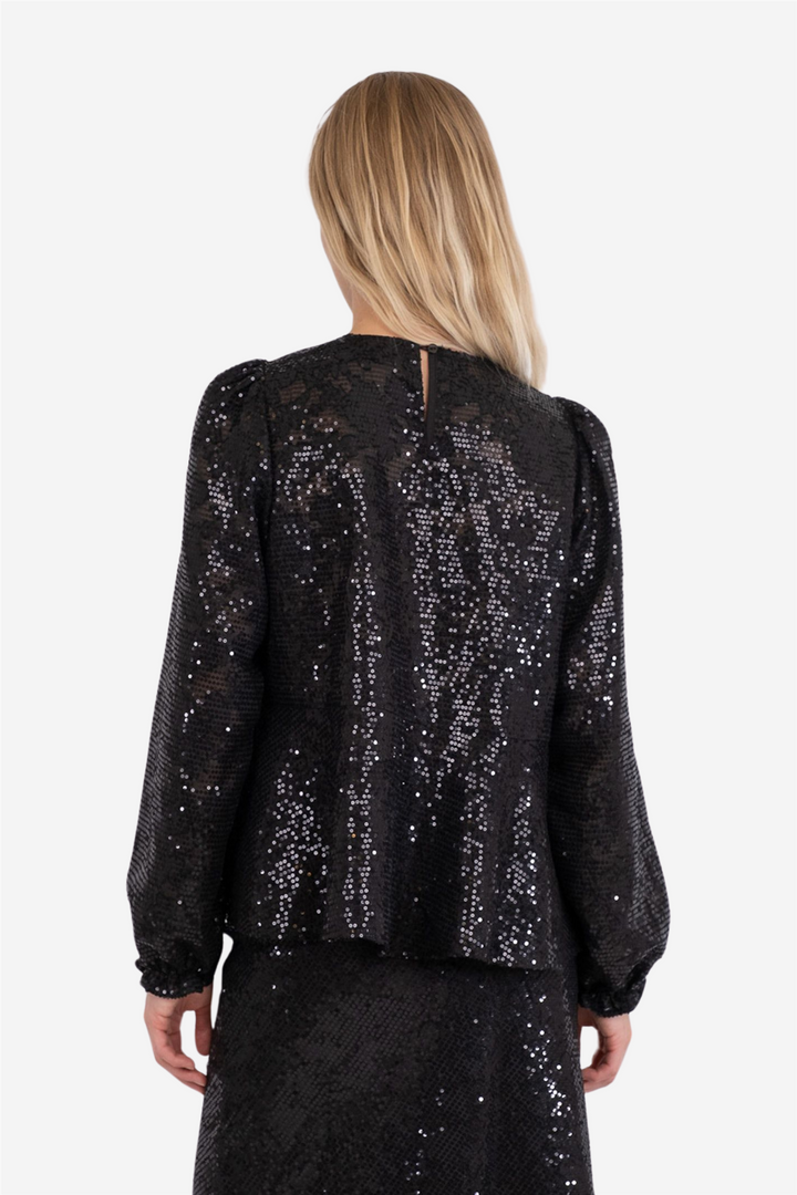 Neo Noir Bluser & Skjorter Rizzo Sequins Blouse Black