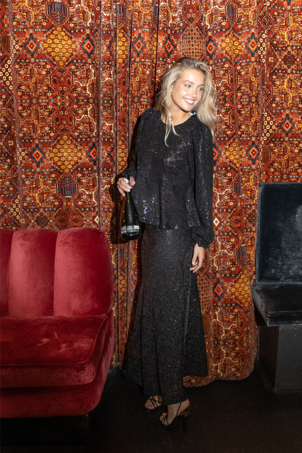 Neo Noir Skjørt Vicky Sequins Skirt Black