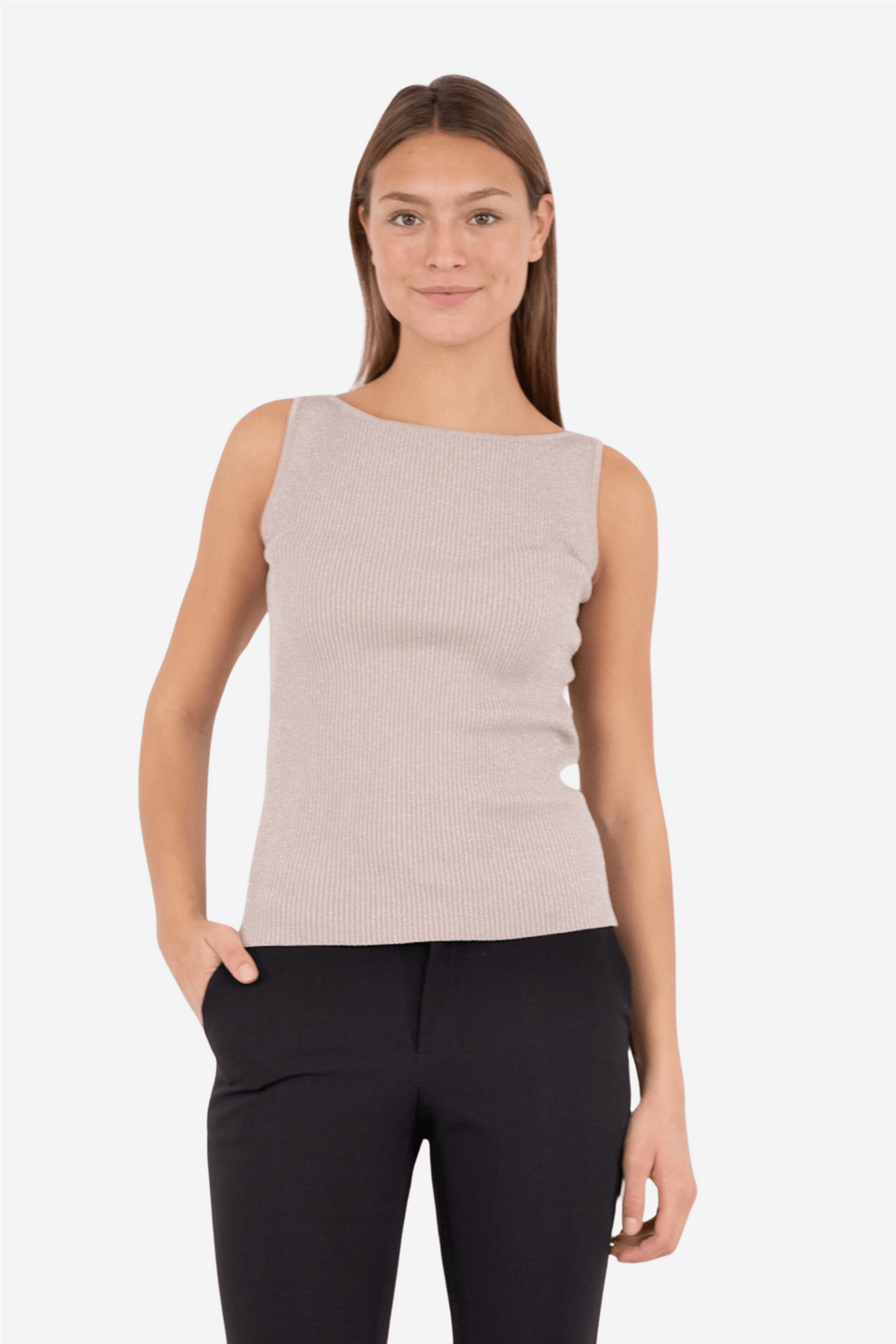 Neo Noir Topper &amp; t-skjorter Talia Glitter Knit Top Sand