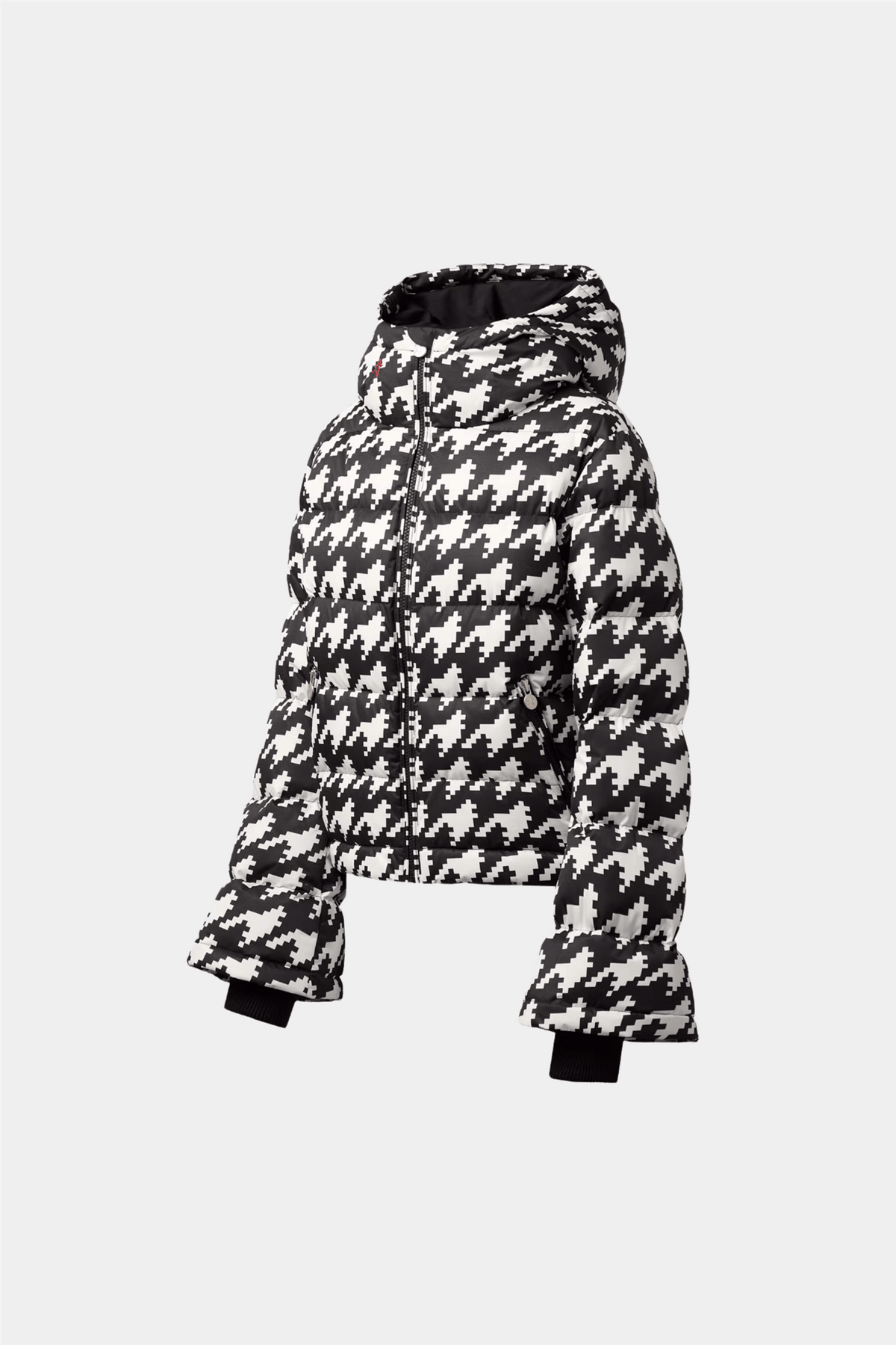 Black msgd ski houndstooth printed shop jacket