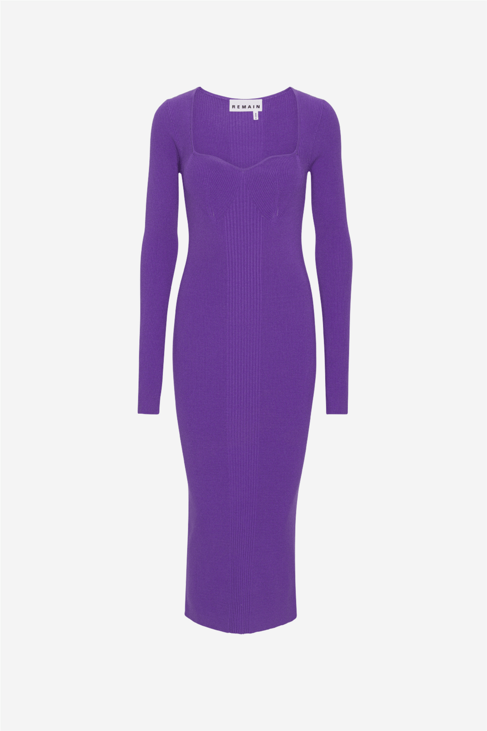 Remain Kjole Dense Knit Curved Neck Dress