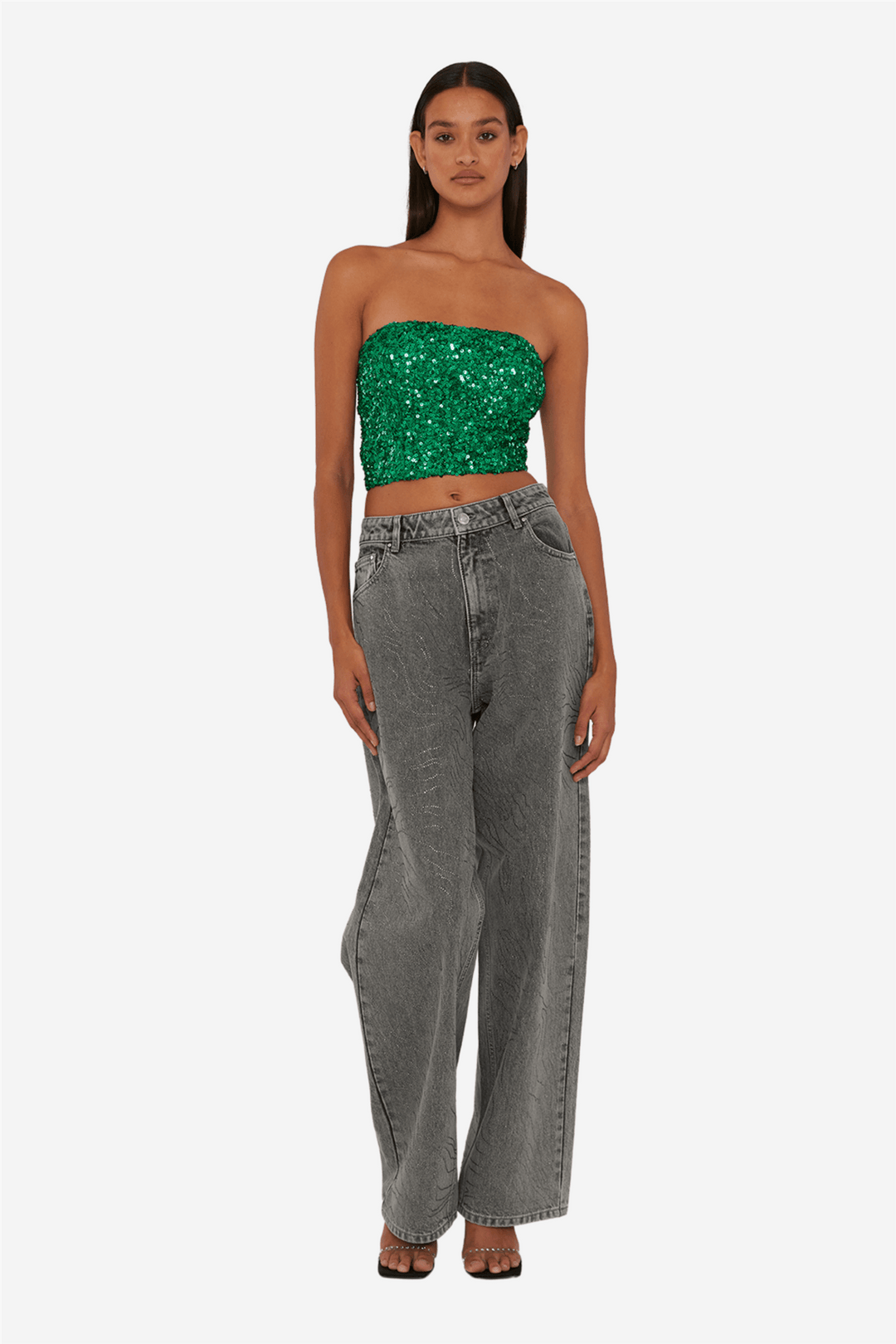 Rotate Bukser & jeans Rhinestone Wide Leg Jeans
