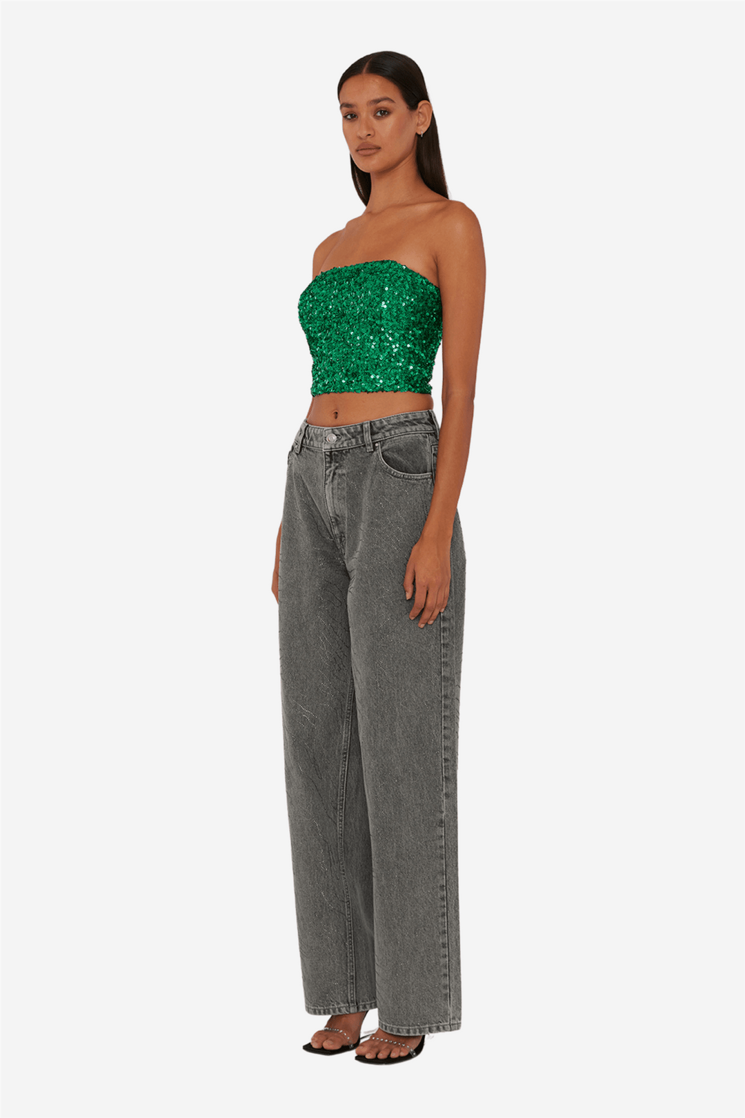 Rotate Bukser & jeans Rhinestone Wide Leg Jeans