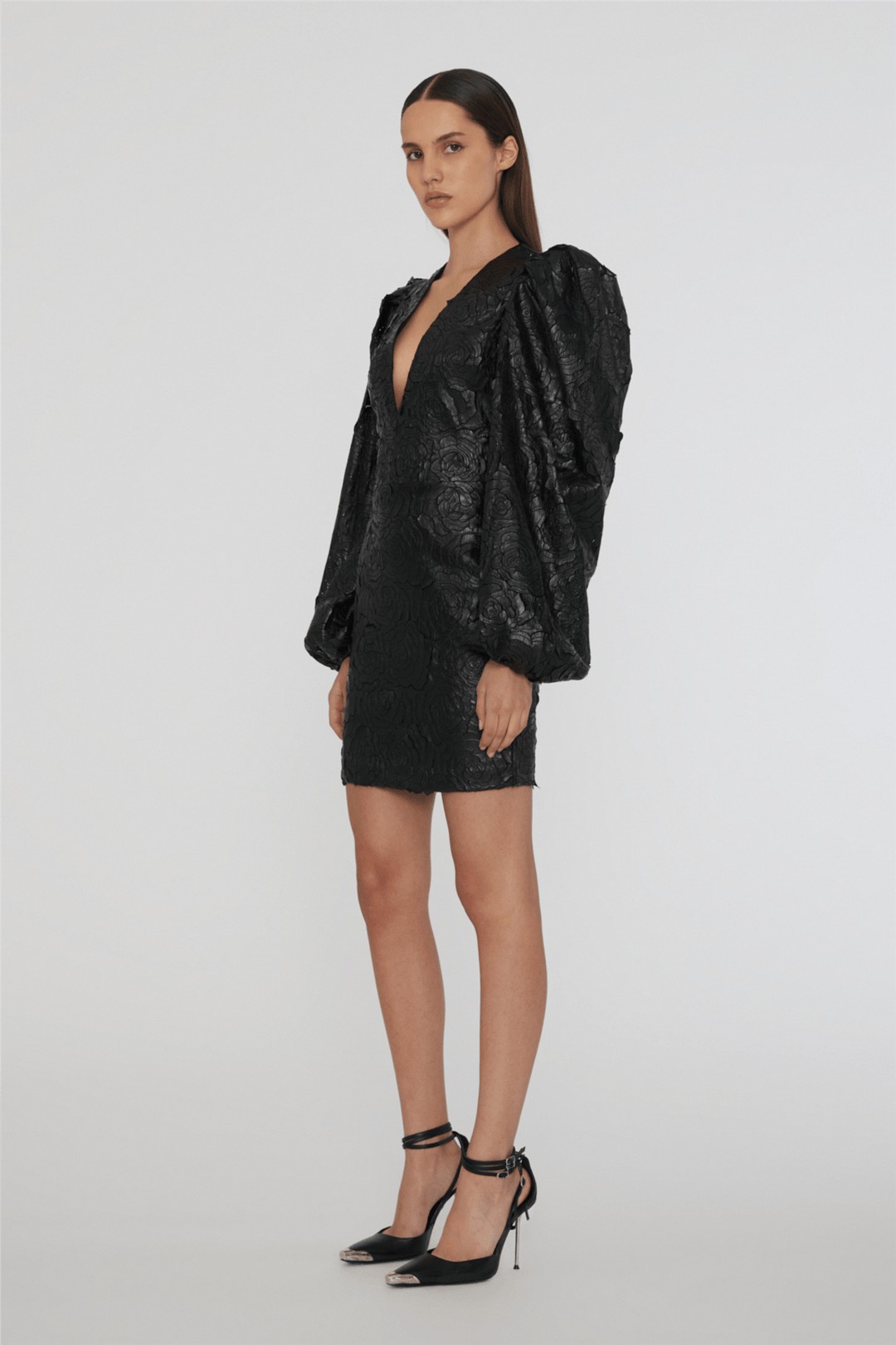 Rotate Kjoler & jumpsuits Flower Puff Sleeve Dress Black