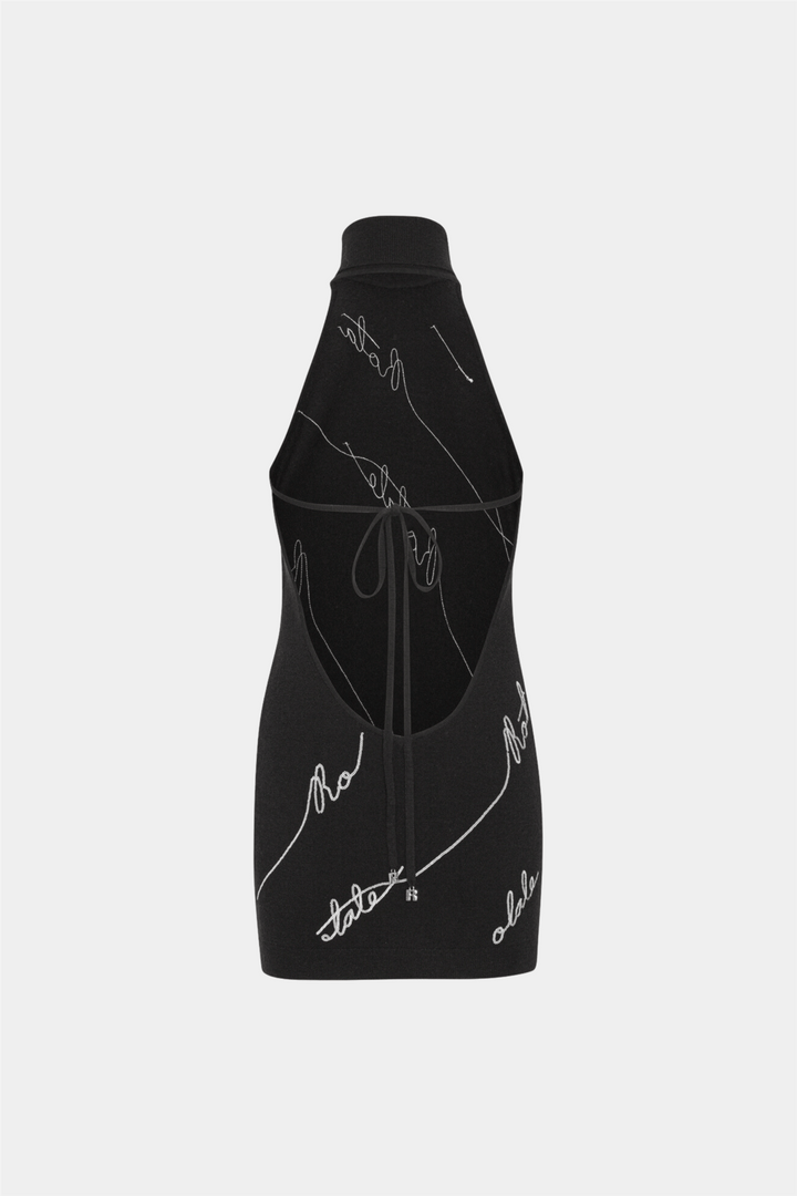 Rotate Kjoler & jumpsuits Sequin Logo Mini Dress Black