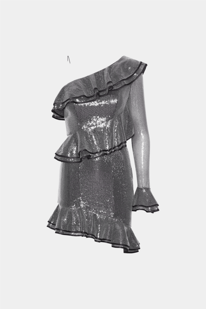 Rotate Kjoler & jumpsuits Sequin Mini Frill Dress Black