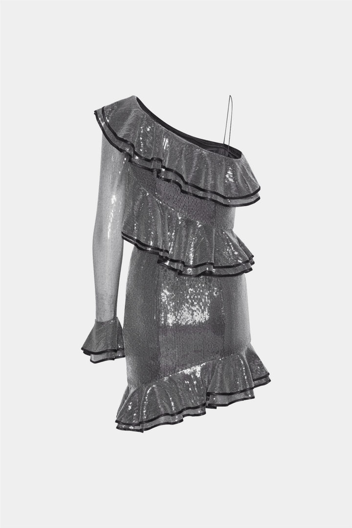 Rotate Kjoler & jumpsuits Sequin Mini Frill Dress Black