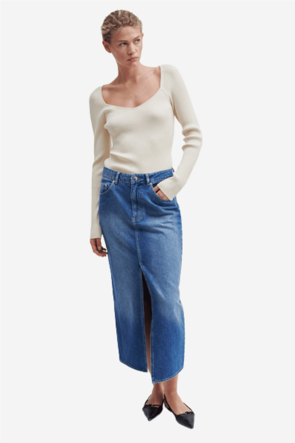 Second Female Skjørt Kylie Skirt Denim Blue