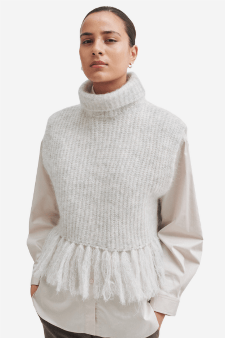 Second Female Topper & t-skjorter Caroa Knit Vest Light Grey Melange