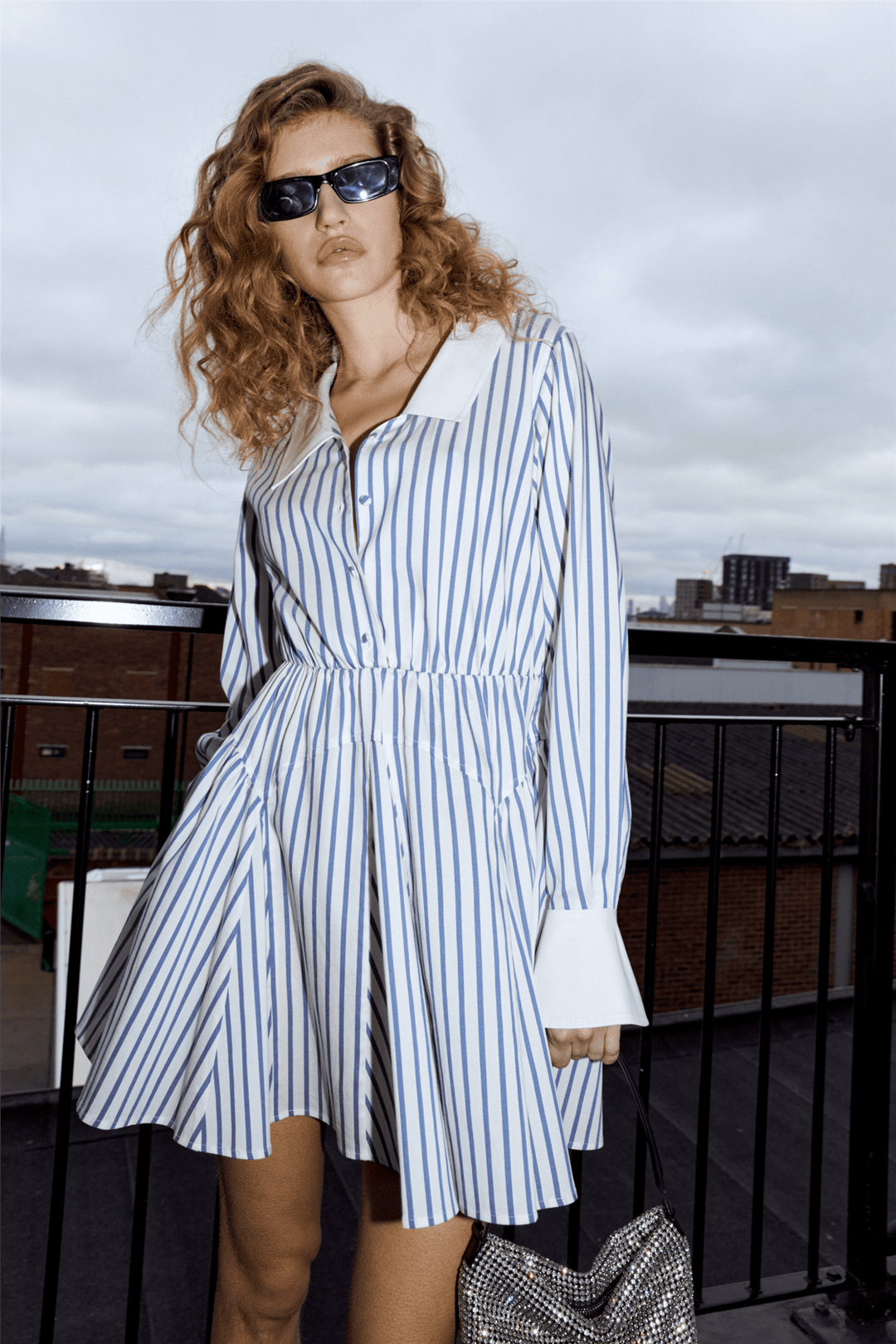 Self Portrait Kjoler & jumpsuits Blue Stripe Cotton Mini Dress